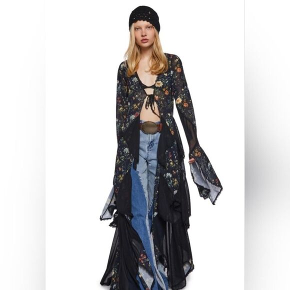 Dolls Kill Current Mood Floral Print Duster NWT SIZE S - Picture 9 of 10